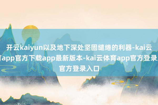 开云kaiyun以及地下深处坚固缱绻的利器-kai云体育app官方下载app最新版本-kai云体育app官方登录入口