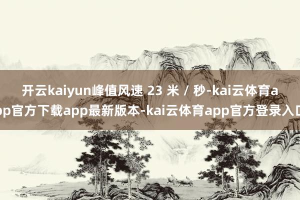 开云kaiyun峰值风速 23 米 / 秒-kai云体育app官方下载app最新版本-kai云体育app官方登录入口